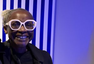 Koyo Kouoh at the Biennial Foundation HQ in April 2025.