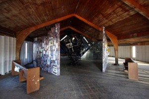 Nari Ward, Diamond Gym: Action Network, 2008; Site specific sculptural installation at the Battleground Baptist Church in Lower Ninth Ward, New Orleans for Prospect.1; Image: John d’Addario.